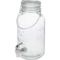 Foto van Glazen drank dispenser 4 liter met hengsel - glazen limonade dispenser 4 liter met hengsel