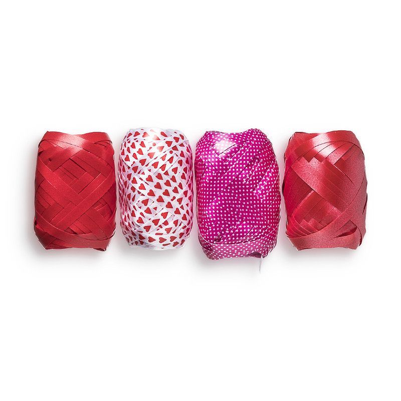 Foto van Cadeaulinten mix - rood/roze/wit - set van 4