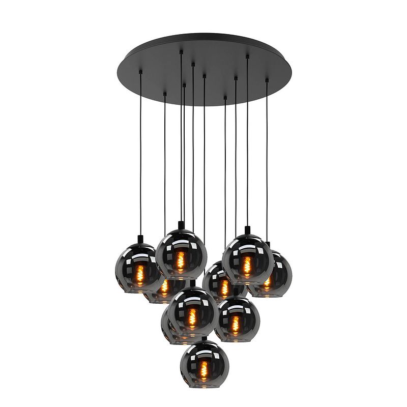 Foto van Eglo hanglamp ariscani zwart - glas zwart - 170x66x66cm (hxbxd)