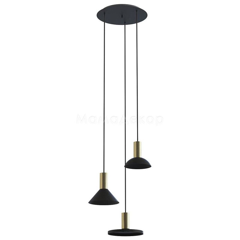 Foto van Nowodvorski hanglamp hermanos 3 lichts ø 30 cm zwart - goud