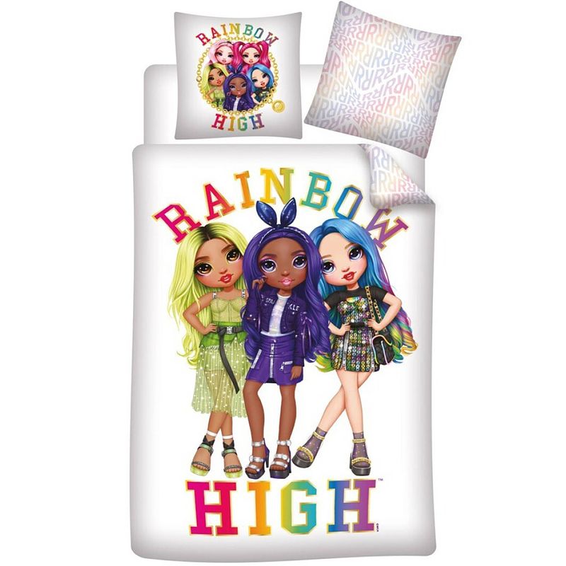 Foto van Rainbow high dekbedovertrek, pose - eenpersoons - 140 x 200 + 63 x 63 cm - polyester