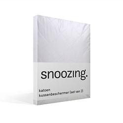 Foto van Snoozing kussenbeschermer (set van 2) - buitenkant: 100% katoen, binnenkant: 100% polyester - 60x70 - wit