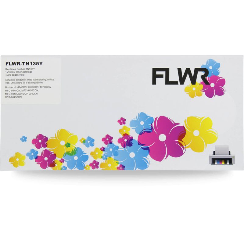 Foto van Flwr brother tn-135y geel toner