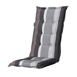 Foto van Madison - tuinkussens hoge rug stripe grey - 123x50 - grijs