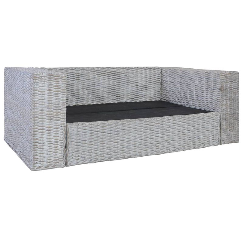 Foto van The living store rattan bank - tweezitsbank - grijs - kubu rattan