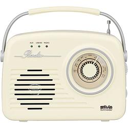 Foto van Silva schneider mono 1965 transistorradio vhf (fm) aux, usb herlaadbaar beige