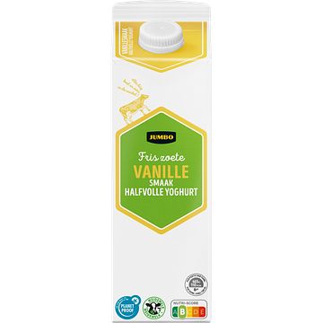 Foto van Jumbo halfvolle yoghurt met vanillesmaak 1l