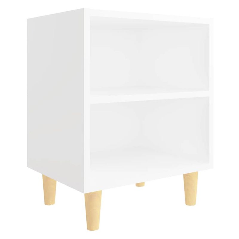 Foto van The living store nachtkastje scandinavische stijl - wit - 40x30x50 cm - houten poten