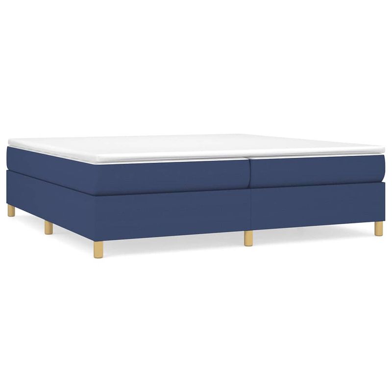 Foto van The living store boxspringframe stof blauw 200x200 cm - bed