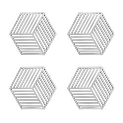 Foto van Krumble pannenonderzetter hexagon - grijs - set van 4
