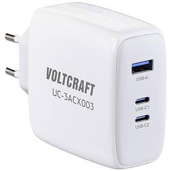 Foto van Voltcraft gan vc-13079915 usb-oplader binnen uitgangsstroom (max.) 5 a 3 x usb-c, usb-a usb power delivery (usb-pd)