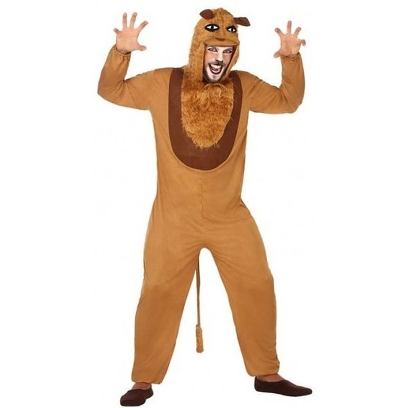 Foto van Dieren onesie leeuw voor volwassenen m/l - carnavalskostuums