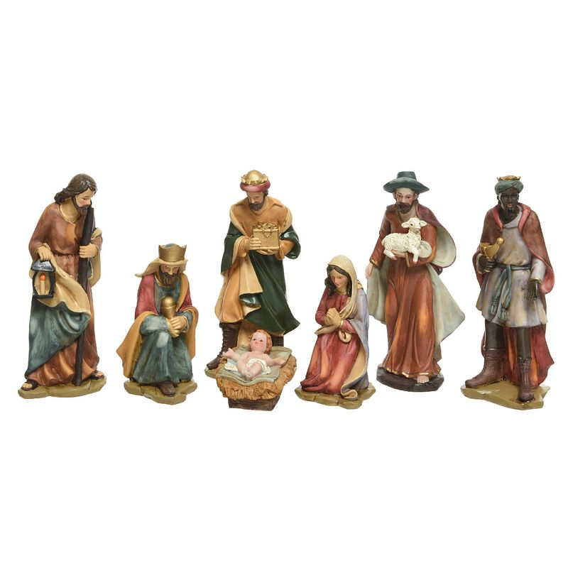 Foto van Decoris - kerstgroep poly 7 figuur h20 cm mlt