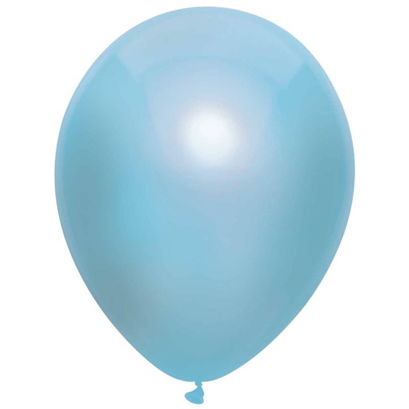 Foto van 10x blauwe metallic ballonnen 30 cm