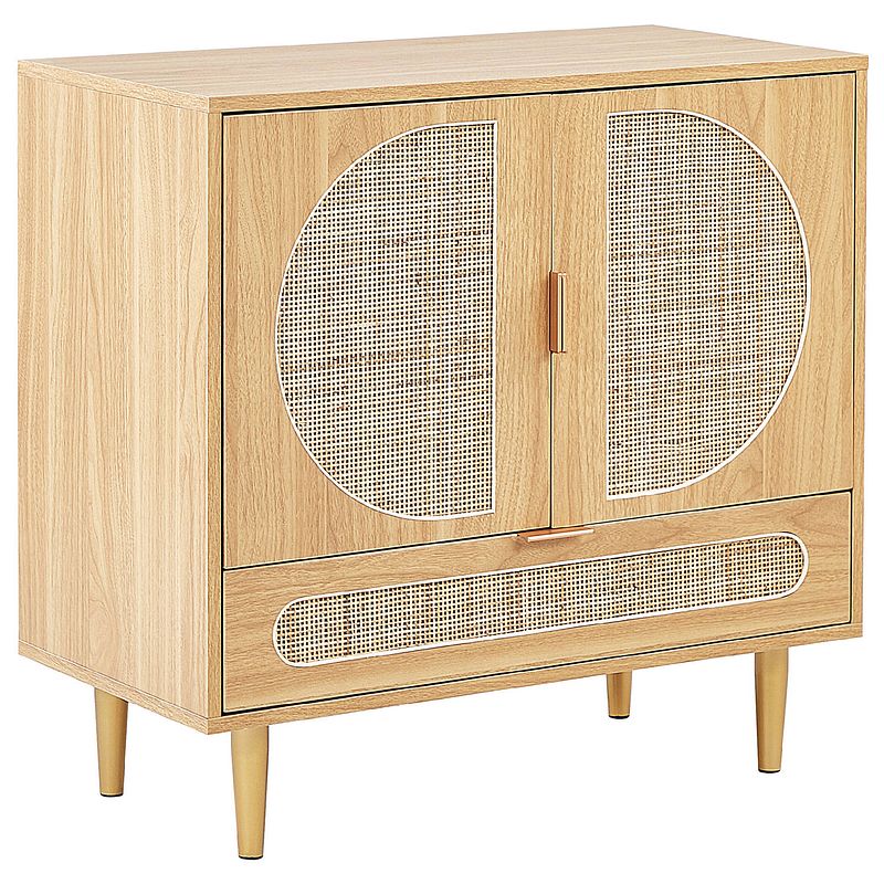 Foto van Beliani potosi - sideboard-lichte houtkleur-rotan