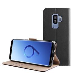 Foto van Bmax leren flip case hoesje voor samsung galaxy s9 plus - zwart