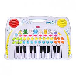 Foto van Let's play dierenkeyboard met 24 toetsen wit 38 cm