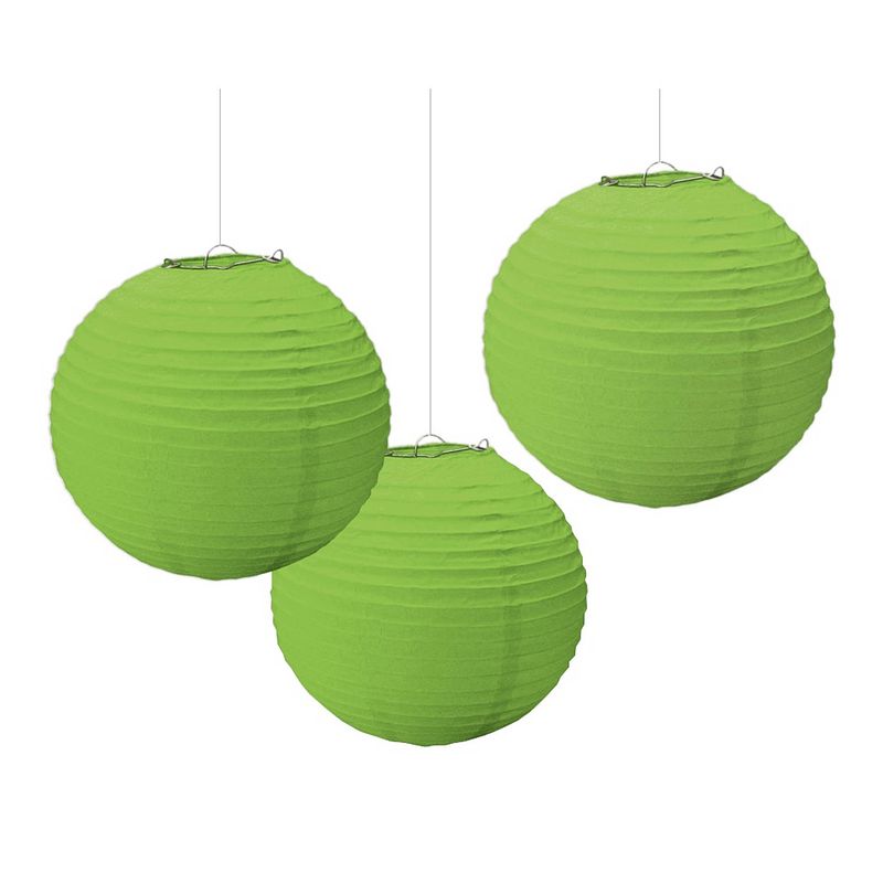 Foto van Amscan lampionnen 24 cm 3 stuks groen