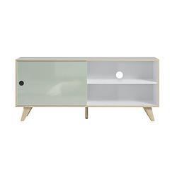 Foto van Adelaide tv-meubel 1 deur, 1 plank wit,groen.