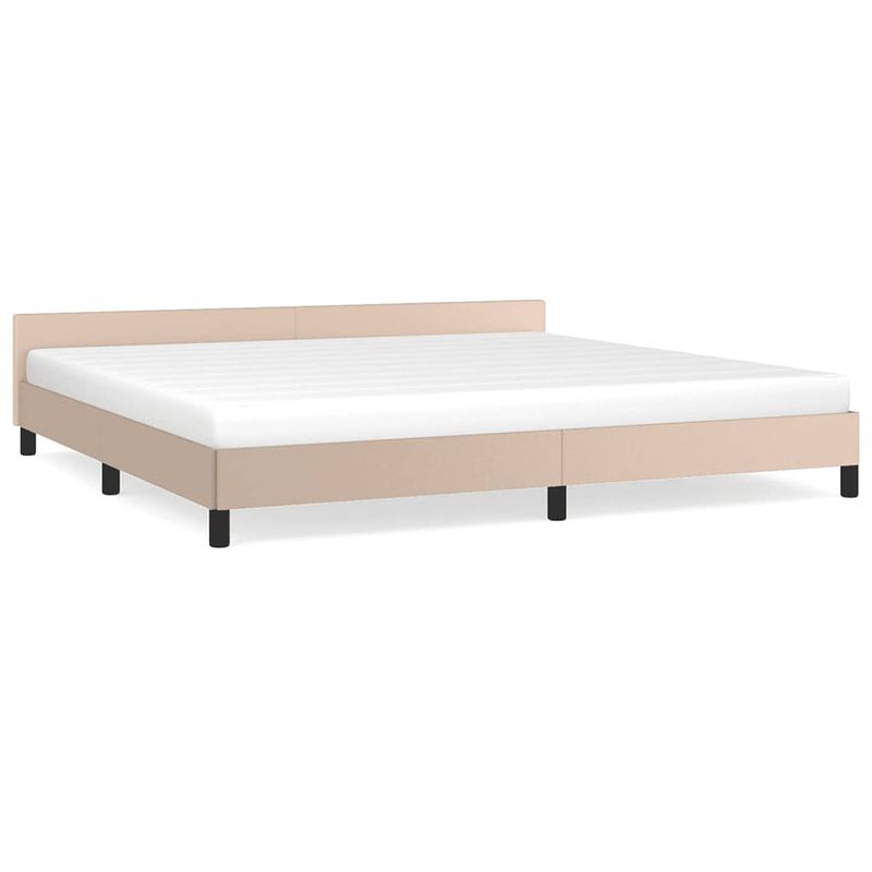 Foto van The living store bedframe - kunstleren cappuccino - 203 x 206 cm - stabiele poten