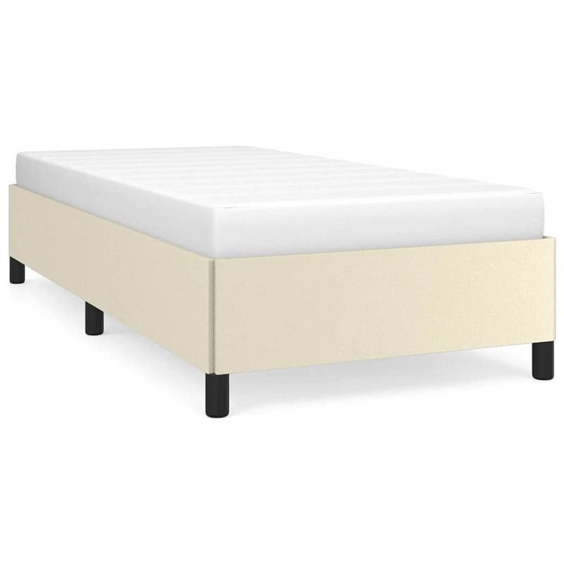 Foto van The living store bedframe - crème - kunstleer - multiplex - 193 x 93 x 35 cm - geschikt voor 90 x 190 cm matras