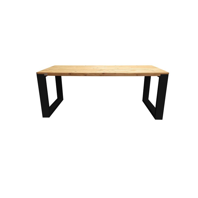 Foto van Wood4you - eettafel new orleans roasted wood - 200/90 cm - 200/90 cm zwart - eettafels