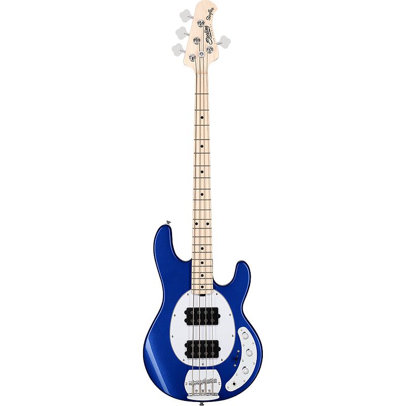 Foto van Sterling by music man stingray ray4 hh cobalt blue elektrische basgitaar