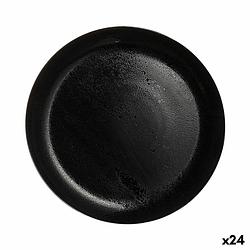 Foto van Platt tallrik luminarc diana zwart glas (25 cm) (24 stuks)