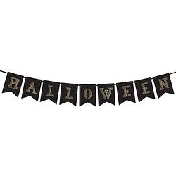 Foto van Halloween - zwarte halloween diy banner vlaggenlijn/slinger 20 x 175 cm - vlaggenlijnen