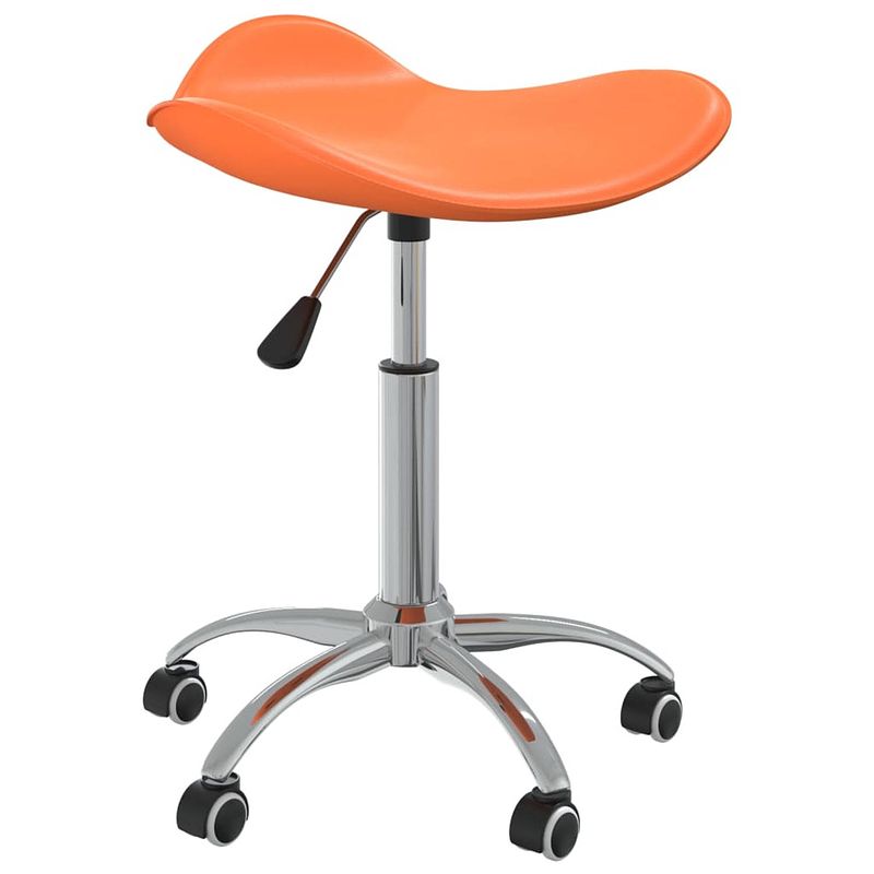 Foto van The living store eetkamerstoelen - draaibaar - kunstleer - oranje - 44x44x(46-57) cm