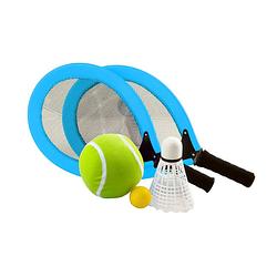 Foto van Angel sports racketset in rugzak 2 spelers - blauw