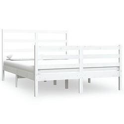 Foto van Vidaxl bedframe massief grenenhout wit 150x200 cm 5ft king size