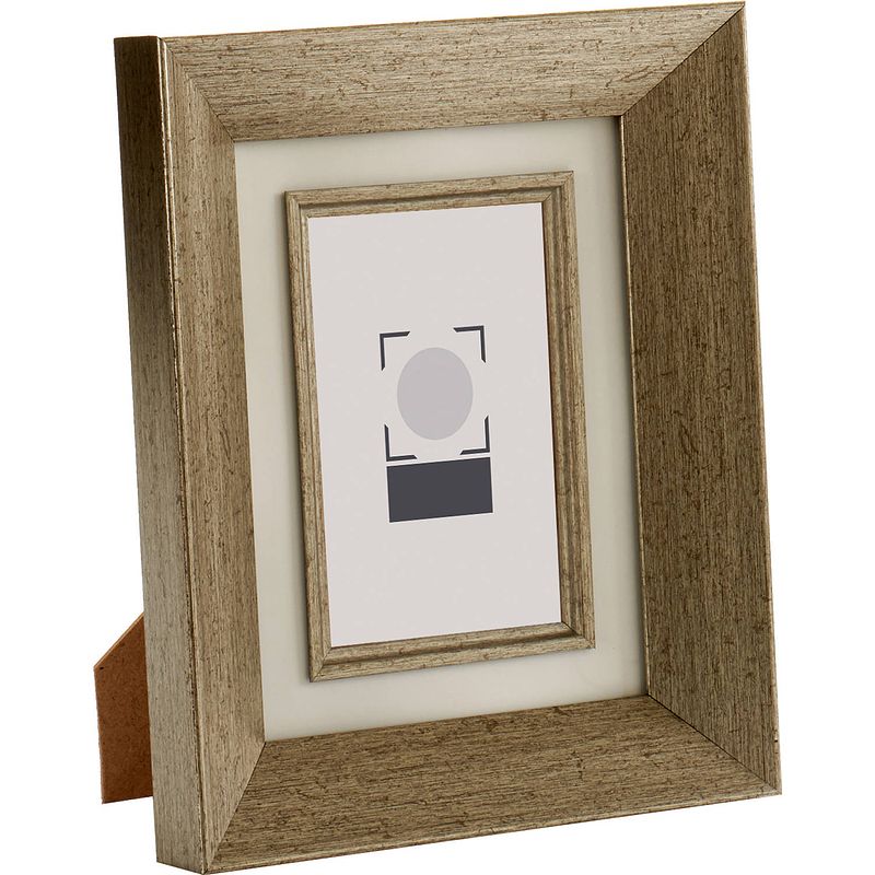 Foto van Giftdecor fotolijstje 10 x 15 cm hout/glas goud