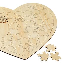 Foto van Decopatent® groot houten hart puzzel - harten puzzel huwelijk - blanco