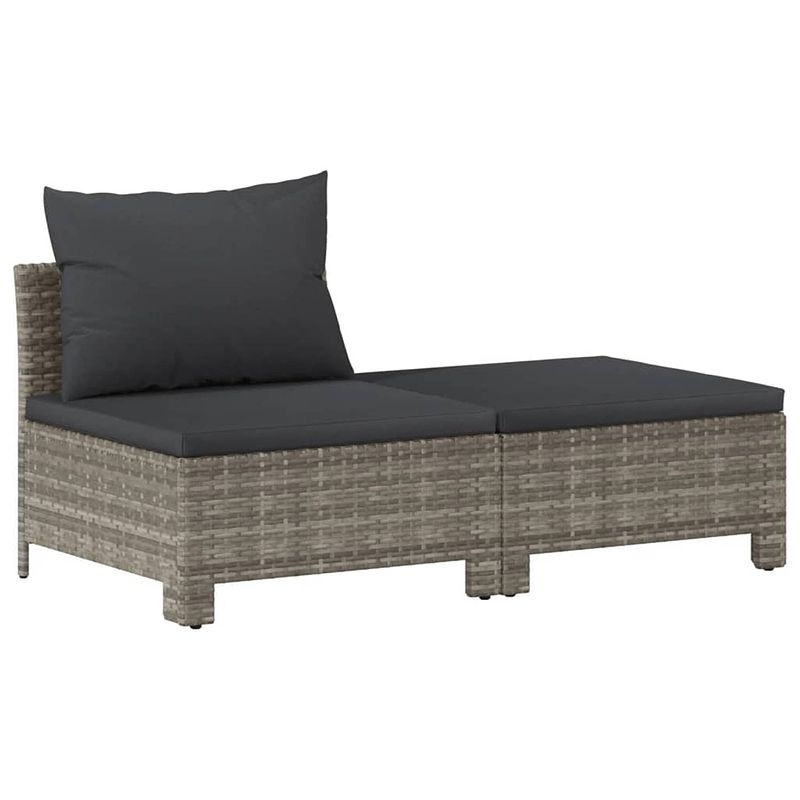 Foto van Vidaxl 2-delige loungeset met kussens poly rattan grijs