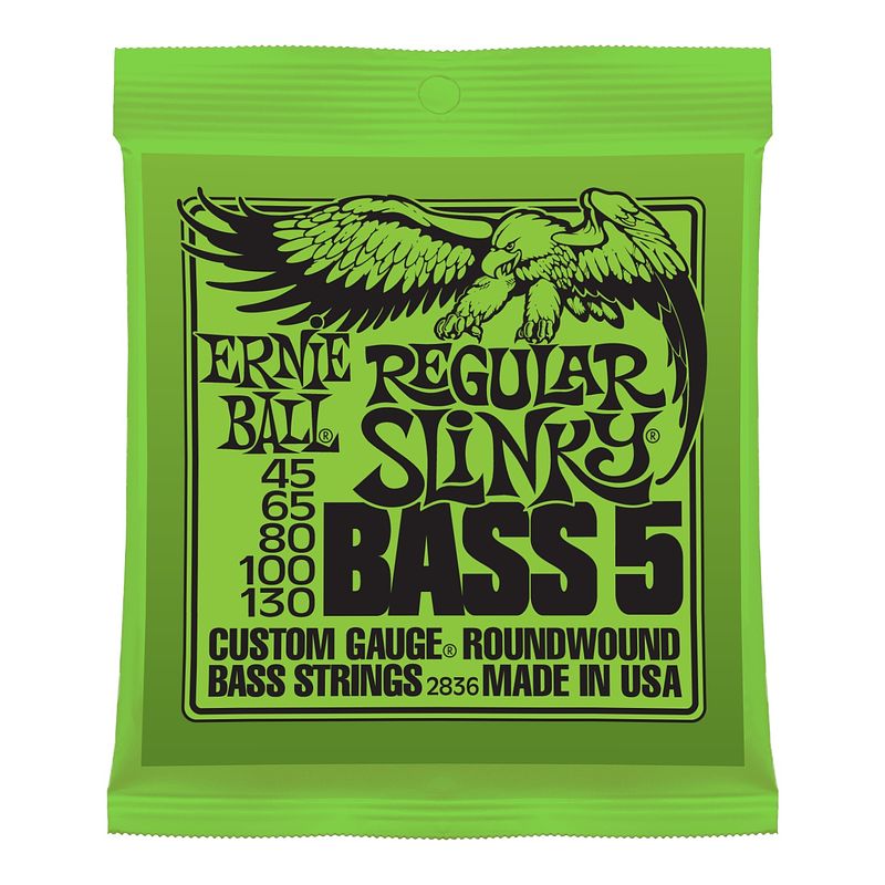 Foto van Ernie ball 2836 bass 5 regular slinky 045 - 130 snarenset