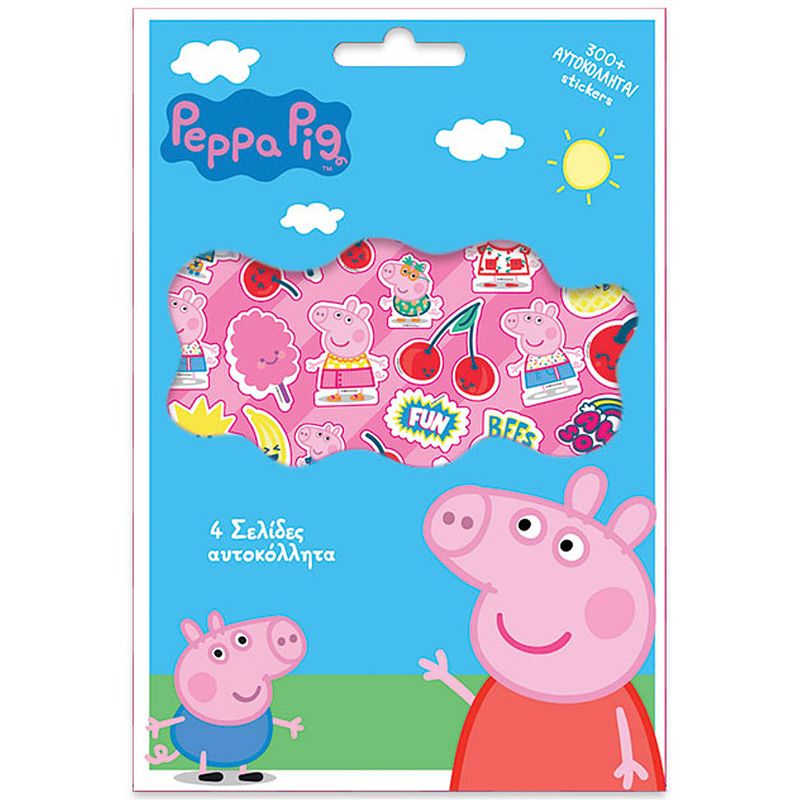 Foto van Diakakis stickerset peppa pig 21,5 x 14,5 cm roze 300-delig