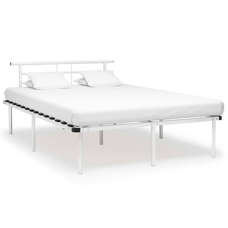 Foto van Vidaxl bedframe metaal wit 160x200 cm