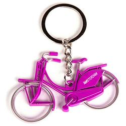 Foto van Matix sleutelhanger amsterdam fiets 7 cm staal fuchsia