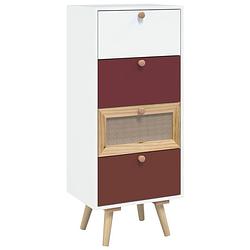 Foto van Vidaxl hoge kast met lades 40x30x95 cm bewerkt hout