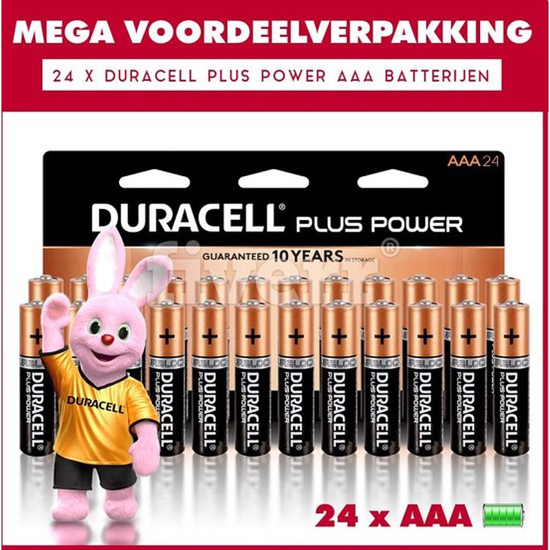 Foto van 24 x duracell aaa plus power - voordeelverpakking - 24 x aaa batterijen