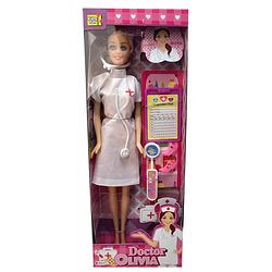 Foto van Kids fun tienerpop doctor olivia 28 cm blond 5-delig