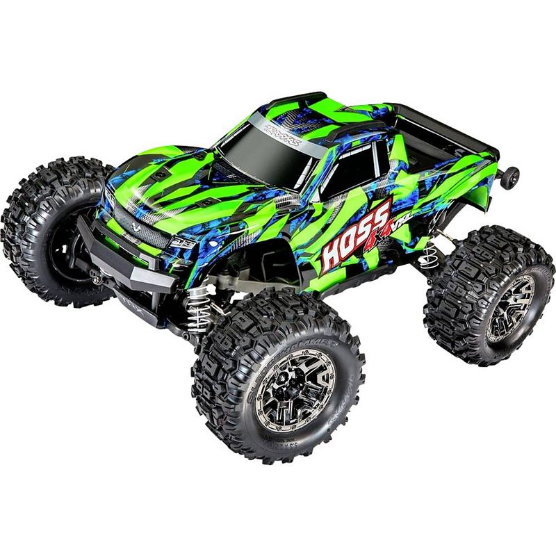 Foto van Traxxas hoss groen brushless 1:10 rc auto elektro monstertruck 4wd 2,4 ghz