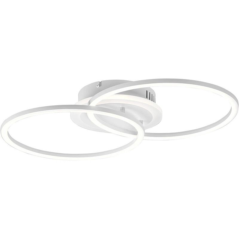 Foto van Led plafondlamp - plafondverlichting - trion venda - 25w - natuurlijk wit 4000k - dimbaar - rond - mat wit - aluminium