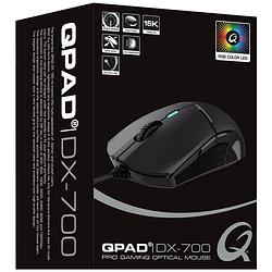 Foto van Qpad qpad dx700 gaming-muis usb optisch zwart, rgb 8 toetsen 400 dpi, 800 dpi, 1600 dpi, 3200 dpi, 6400 dpi, 8000 dpi, 16000 dpi verlicht