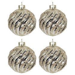 Foto van Clayre & eef zilvere doos kerstballen ø 8 cm (set 4) 6gl2734