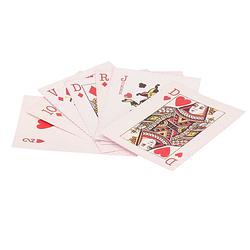 Foto van 2x pakjes mini basic speelkaarten 5.5 x 4 cm in doosje - kaartspel