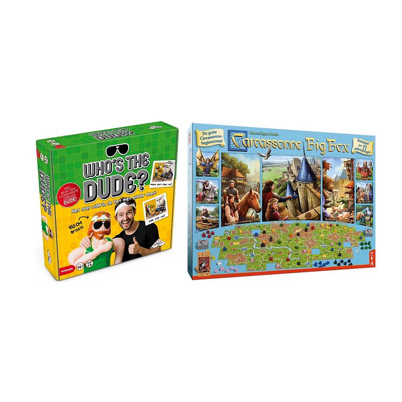 Foto van Spellenbundel - bordspel - 2 stuks - who's the dude? & carcassonne big box 3