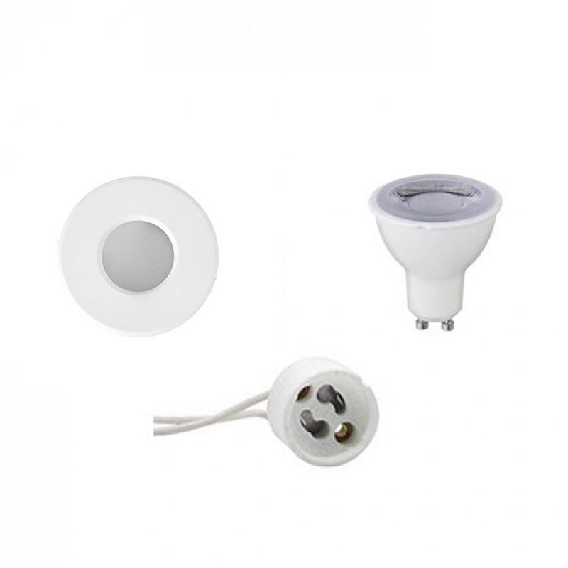 Foto van Led spot set - aigi - gu10 fitting - waterdicht ip65 - dimbaar - inbouw rond - mat wit - 6w - helder/koud wit 6400k -