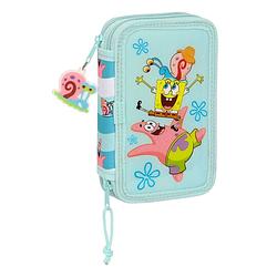 Foto van Dubbele etui spongebob stay positive blauw wit (28 pcs)